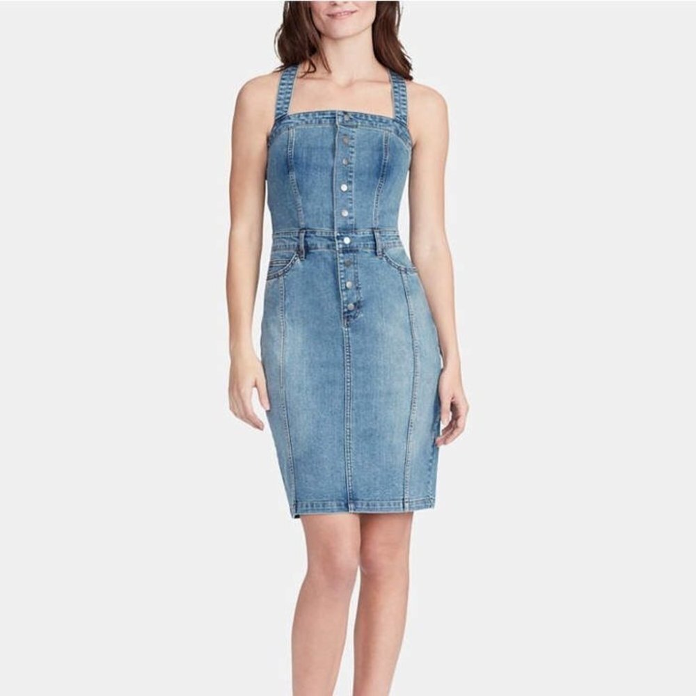 William Rast Serena Denim  Cross strap dress